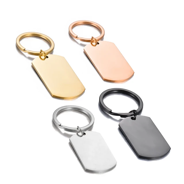 5Pcs ID Dog Tag Brelok ze stali nierdzewnej Wojskowy brelok do kluczy dla mężczyzn Womens Punk Metal Smooth Army Tag Brelok do kluczy Prezent