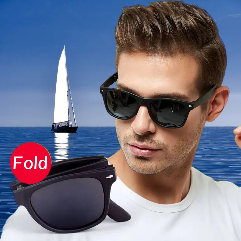 Neue Modische Faltbare Sonnenbrille für Herren Markendesigner-Brillen für Damen Faltbare Modische Quadratische Tragbare Outdoor-Sport-Sonnenbrille für Männer – Detail 3