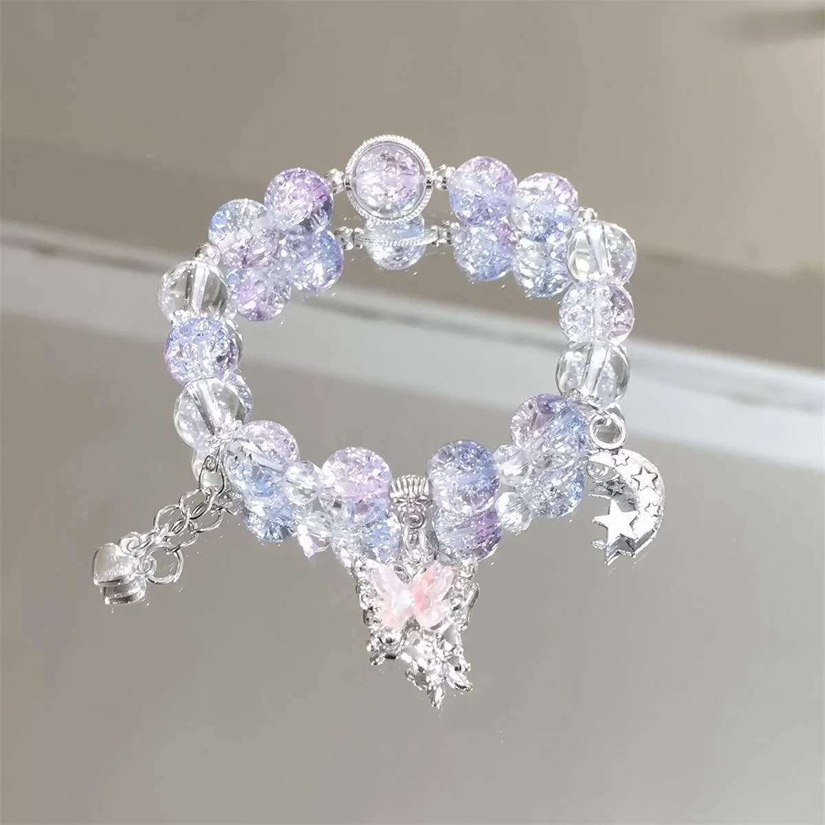 Purple Crystal Butterfly Bracelet, Women's