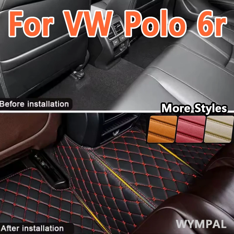 

Luxury Custom Automotive Car Floor Mats For VW Polo 6r 2012 2013 2014 2015 2016 Auto Luxury Leather Men Women Car Mats Full