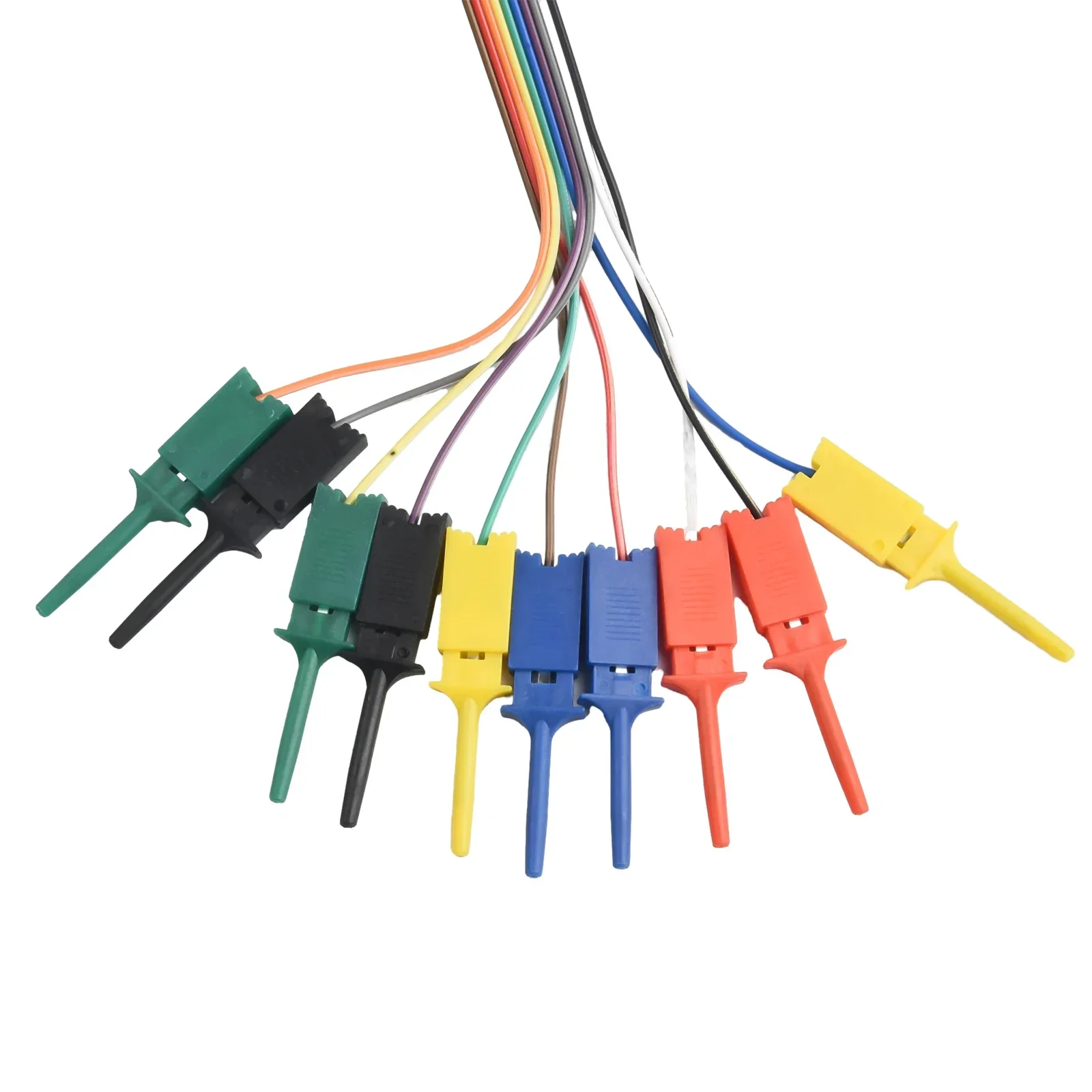 1PC Logic Analyzer Cable Test 25cm 10 Needle Hook- Clamp Kit 5 Color Clamp Probe For Connecting Chips, Pins Plastic Metal