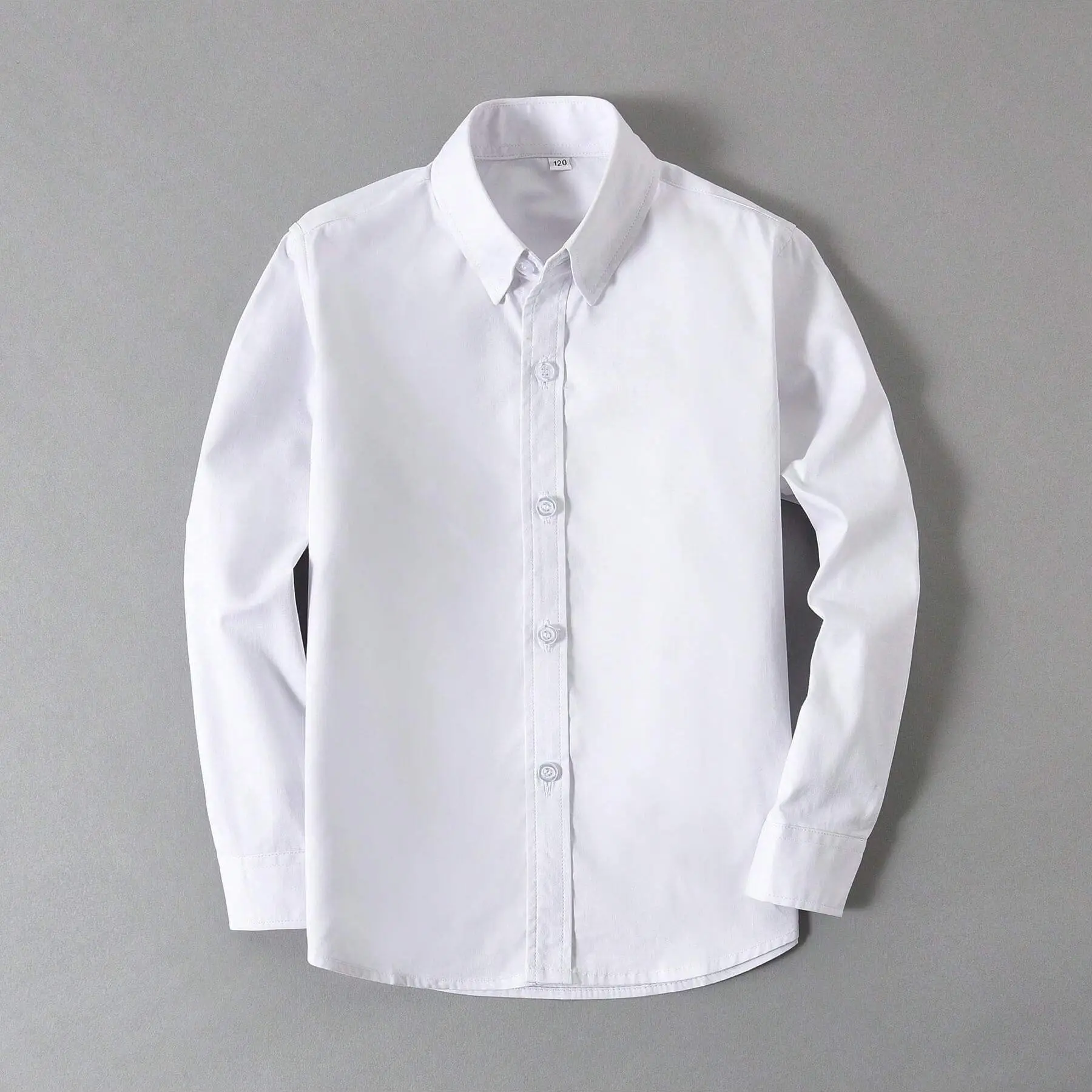 Children Long Sleeve White Shirts School Uniforms