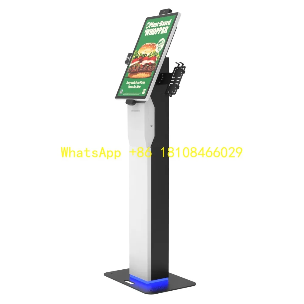 محطة طلب الخدمة الذاتية الداخلية من T كشك، حامل أرضي من الشركة المصنعة OEM، طابعة عرض القائمة الذكية لسطح المكتب، المدفوعات الرقمية