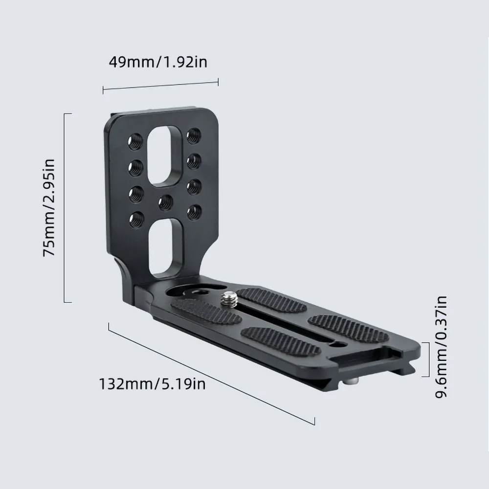 DSLR Camera L Bracket Vertical Horizontal Video Switching Tripod Quick Release Plate Compatible with Canon Nikon Sony Aluminum