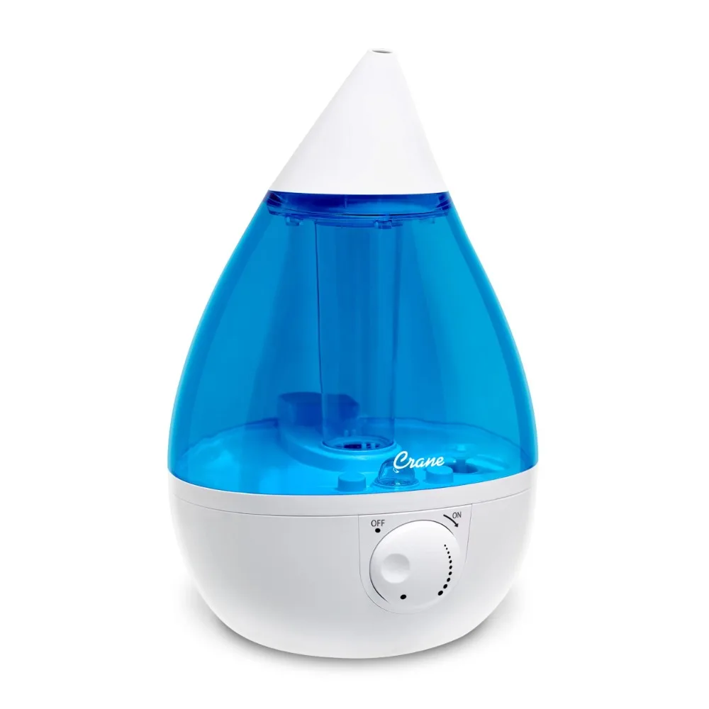 

Ultrasonic Cool Mist Humidifier, 1.0 Gallon, 24 Hour Run Time, Whisper Quiet, 500 Sq. Ft. Coverage, Blue/White