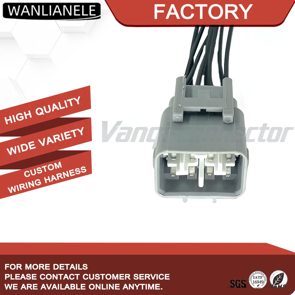 50set 7282-7080-40 8Pin 6mm Pitch Waterproof Automotive Connector Male Housing 2Row Light Gray Car Plug