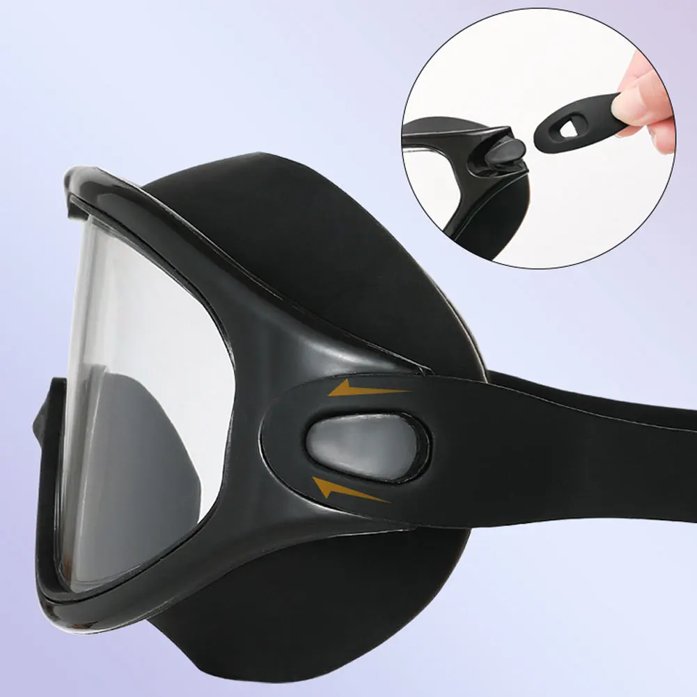 Big Frame Swimming Goggles For Adults With Earplugs Swim Glasses For Men Women Professional HD Anti-fog Goggles Silicone Eyewear