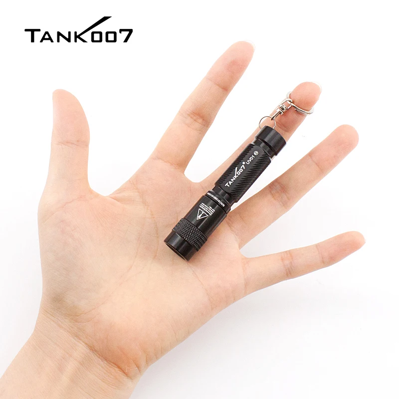 TANK007 black UV01 365nm UV Flashlight 1W LED Portable Mini Keychain AAA Battery Blacklight Torch Waterproof Ultraviolet Lamp