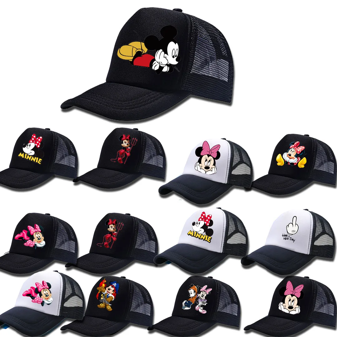 Disney Mickey Minnie Mouse Cartoon Baseball Cap Kids Sports Hat High Quality Sun Hats Baseball Anime Children Peaked Caps Hat