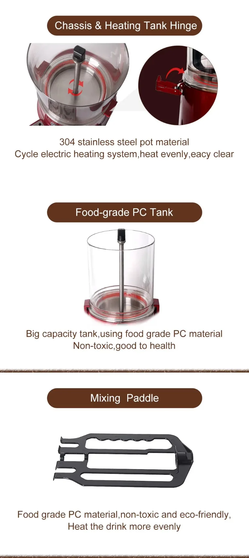 Por    Hot Chocolate Machine | With Milk Function, Commercial Use
