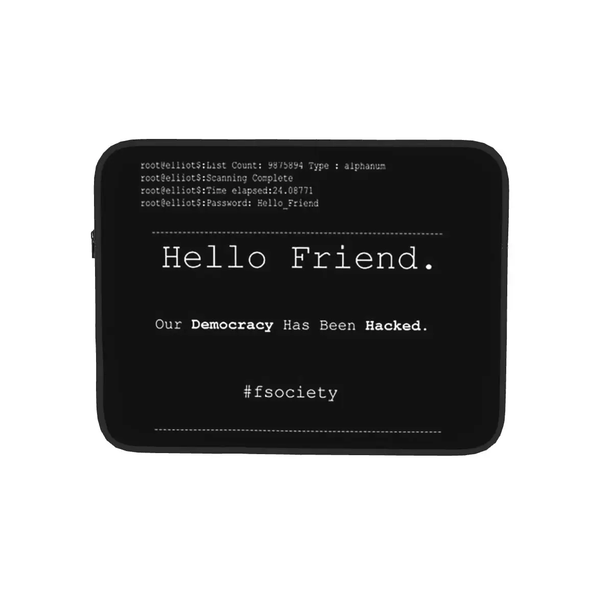 حقيبة كمبيوتر محمول للكمبيوتر المحمول من Mr Robot Hello Friend Fsociety، حقيبة غطاء للكمبيوتر المحمول، حقيبة كمبيوتر لوحي مضادة للصدمات