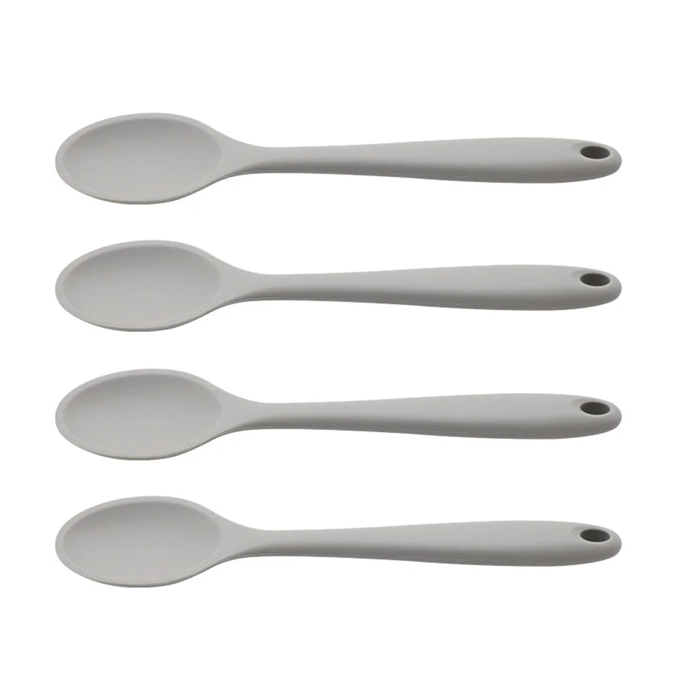 

4 Pcs Silicone Spoon Stirring Spoons Non-stick Mixing Kitchen Supplies Soup Utensils Ramen Noodle Decorate