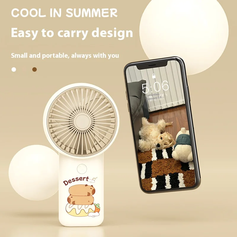 مروحة كهربائية صيفية لطيفة على شكل دولفين مع حلقة تعليق، رياح ثلاثية السرعات، قابلة للحمل ومحمولة للسفر