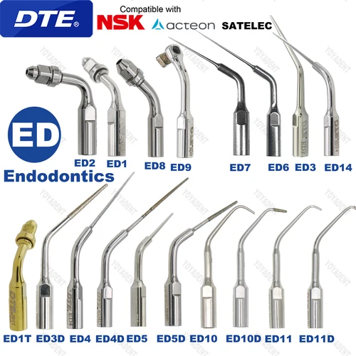 Imagen 2 del producto Puntas de escalador ultrasónico Dental Woodpecker DTE, puntas de limpieza Dental para escalado/Endo/Perio, compatibles con pieza de mano escaladora SATELEC ACTEON NSK