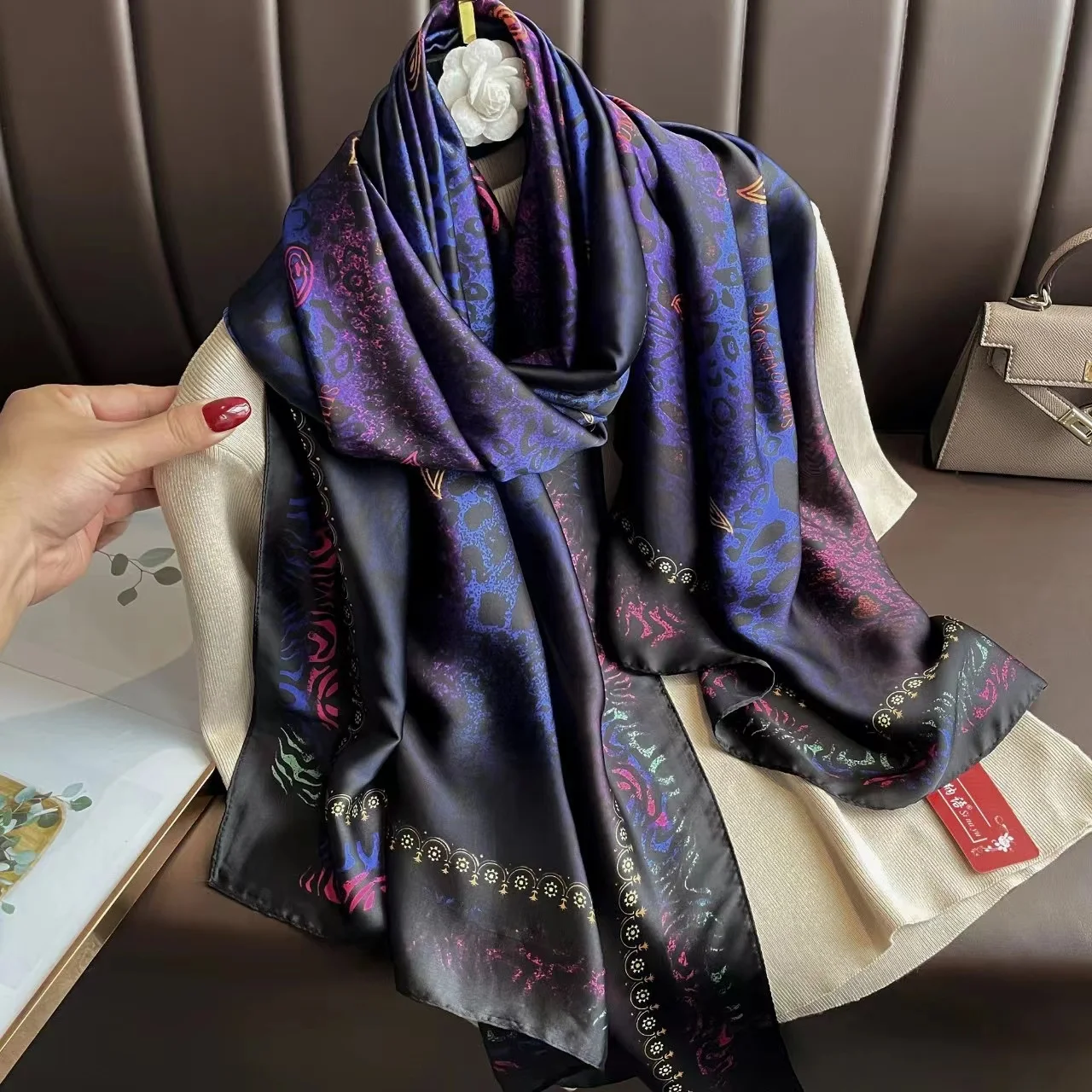 180*90cm New Style Women Fashion Silk Muffler Lady Lovely foulard Scarves Autumn Winter shawl beach wraps hijab bandanna pareo