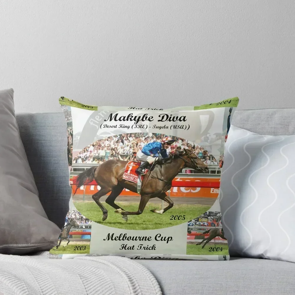 

Makybe Diva Melbourne Cup Hat Trick Throw Pillow Covers For Sofas luxury decor Cushion Cover Set anime girl pillow