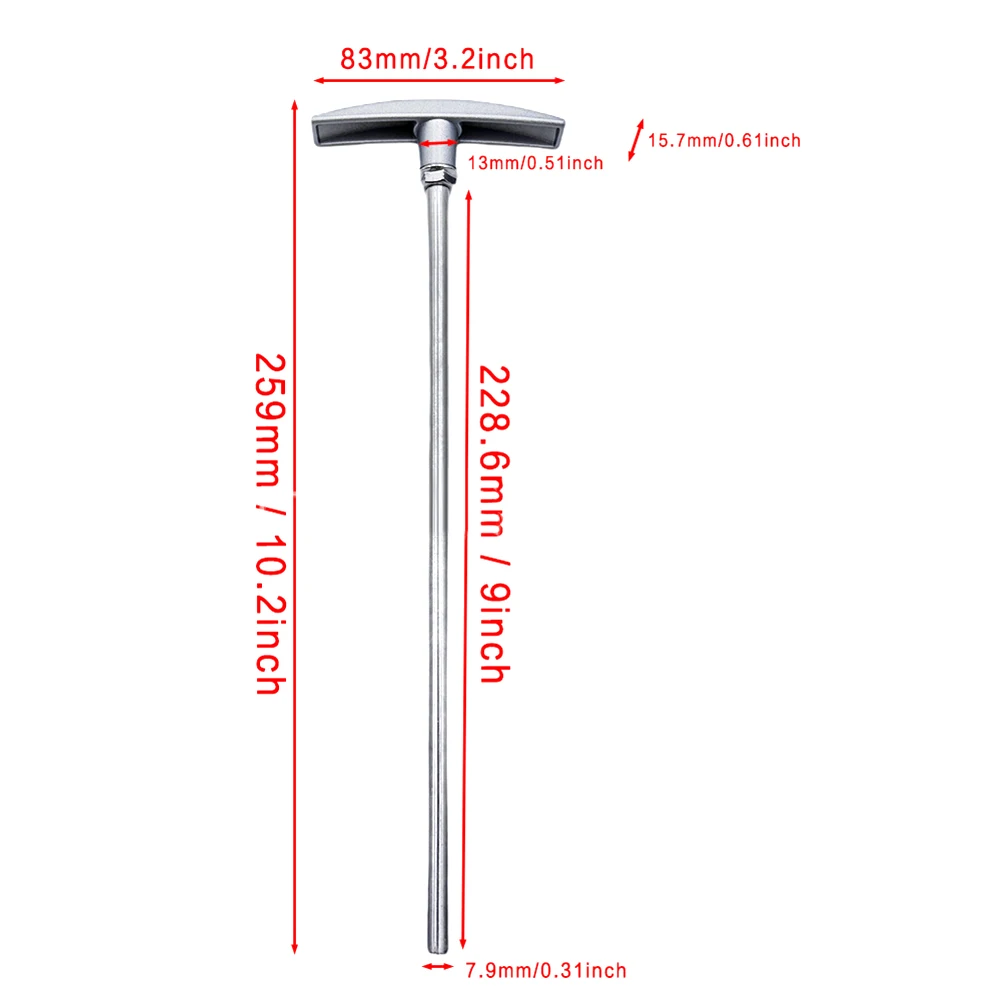 RV Waste Valve Handle Extension Rod Handle Accessories RV Waste Valve Aluminum Tube Extension Rod 9 Inches Two Pack