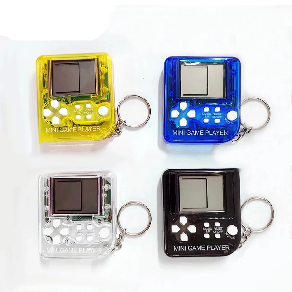 1pc Mini Pocket Classic Handheld Game Machine With Keychain Retro Nostalgic Electronic Game Player Portable Educational Toy Gift