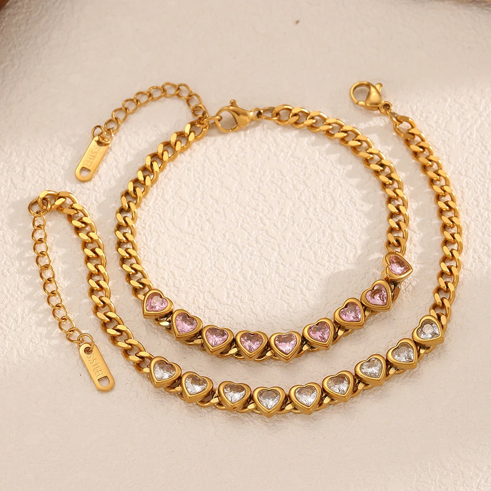 steinless steel bracelet woman Hand Tennis Bracelet Bangle for Women Party Gift Jewelry