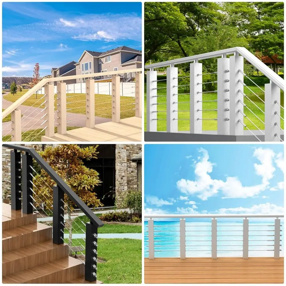 T316 Lengan Pelindung Pagar Kabel Baja Tahan Karat 1/8 "Tensioner Kabel Penerima Pagar Kabel Kelas Laut