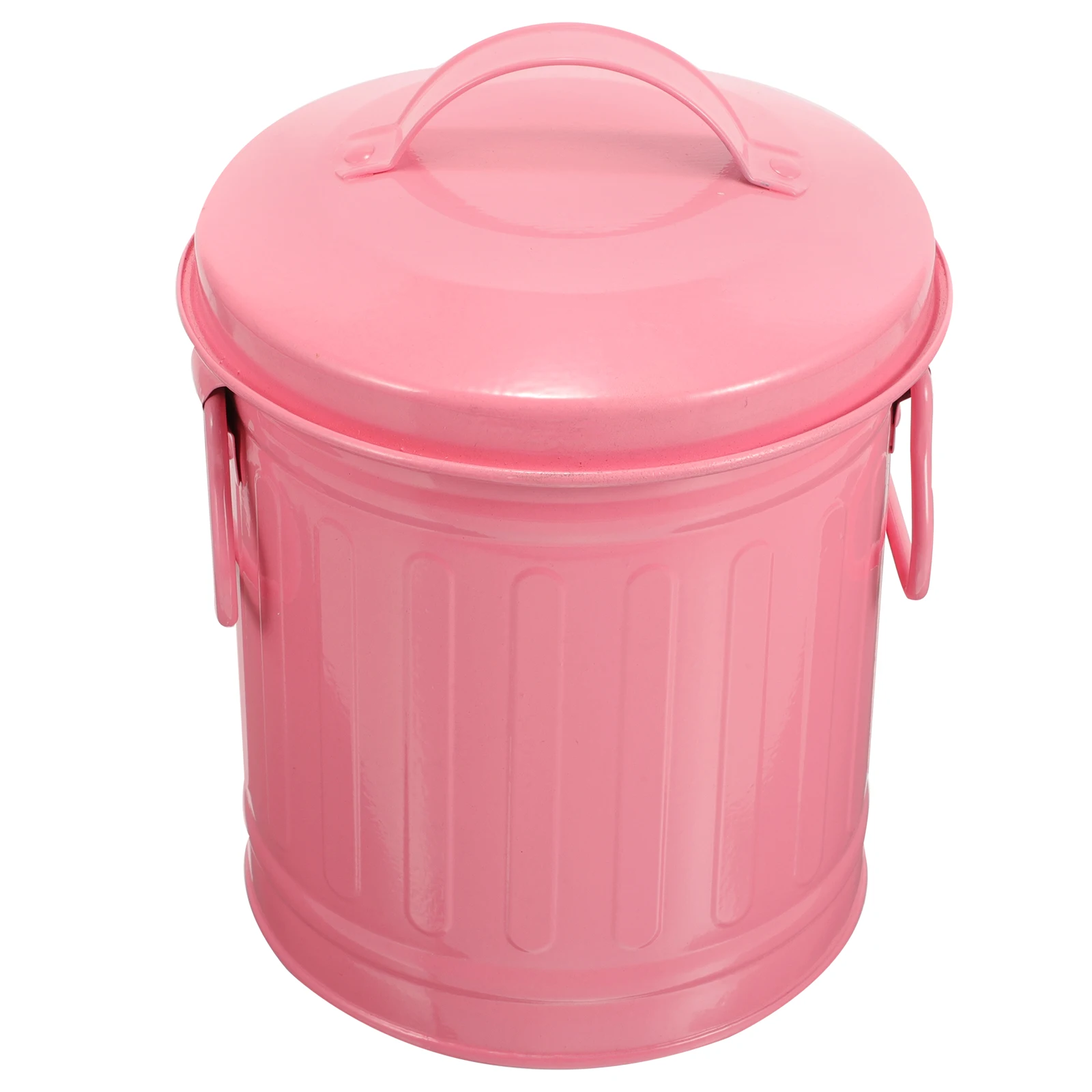 

Mini Desktop Trash Can Iron Wastebasket Small Garbage Bin with Lid for Bedroom Kitchen Living Room Garbage Bin