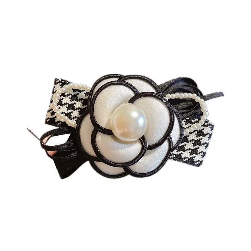 Camellia Bow Spring Clip Hind Brain Spoon Top Clamp Ponytail Transverse Clamp Akcesoria do włosów Spinka do włosów Nowe damskie nakrycie głowy — zdjęcie 2