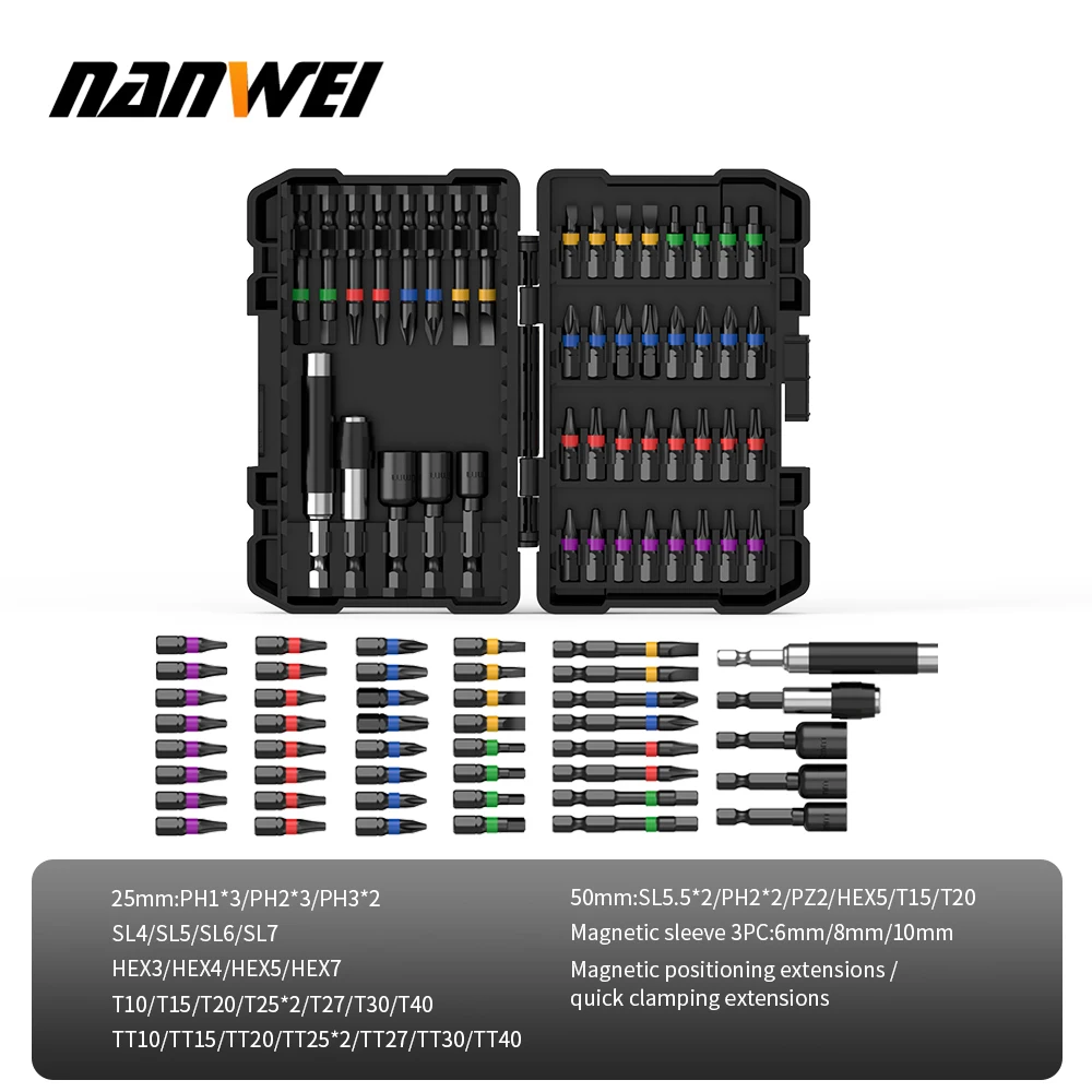 NANWEI Deluxe Screwdriver Case Home Work Screw Repair Kit Multifunction