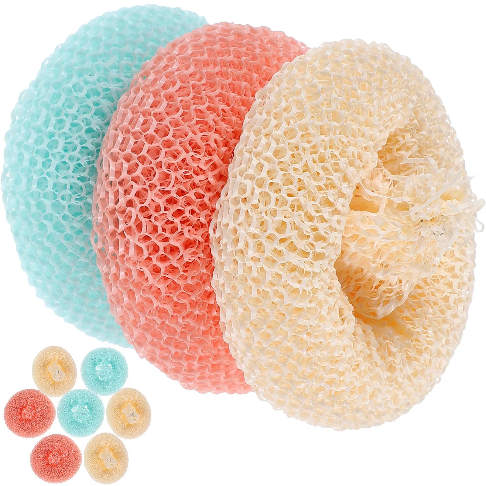 10 Pcs Plate Sponge Plant Fiber Tableware Kitchen Dish Scouring Pads Abs Plastic Scrubbers