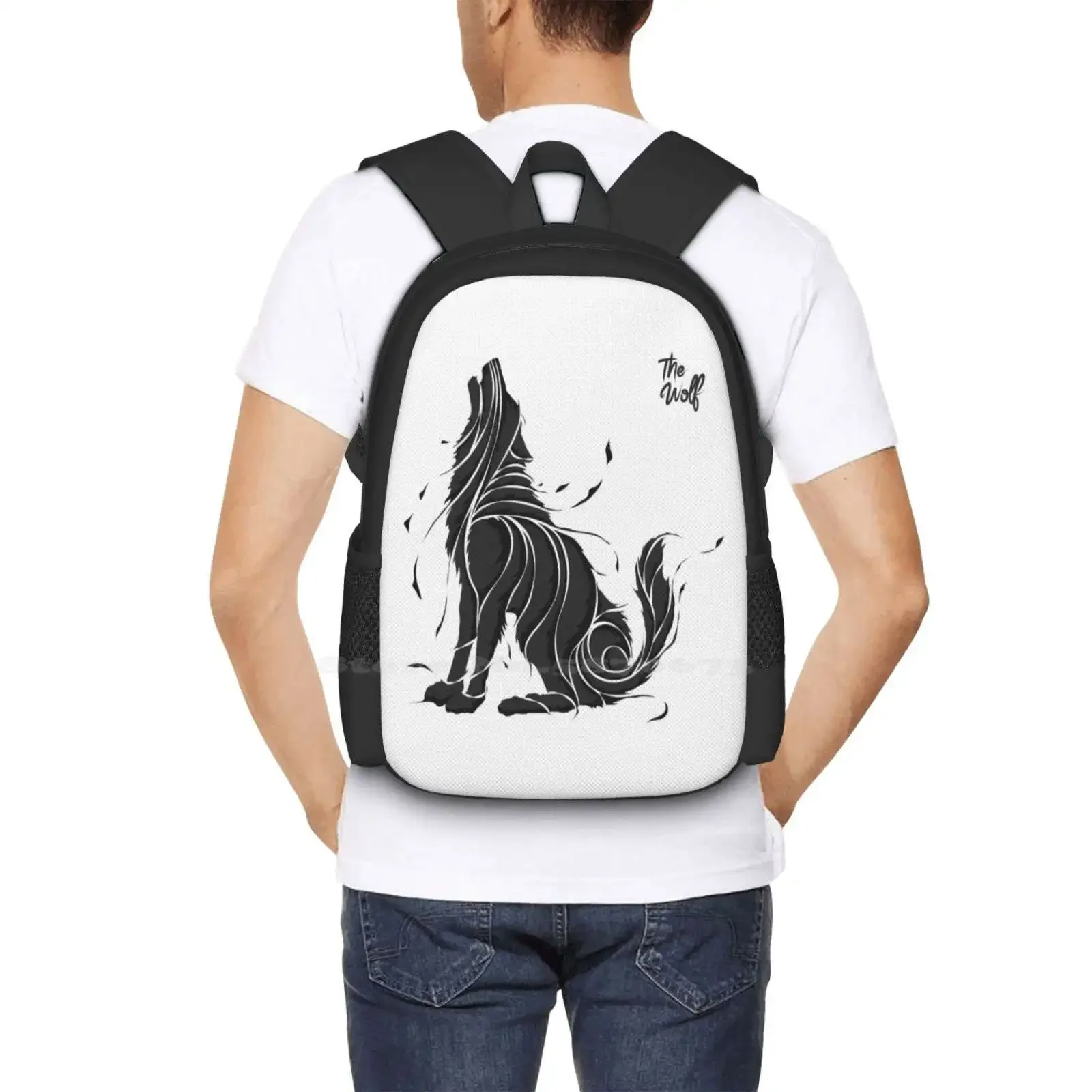 الأسطورية الأسود الذئب الفن رائجة البيع المدرسية على ظهره حقائب الموضة الأسطورية الأسطورية الذئب الأسطوري الأسود الذئب الأسود الفن الذئب الأسود #6