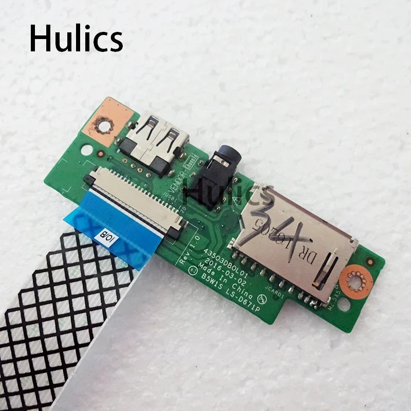 Hulics Used B5W1S LS-D671P For ACER ES1-523 ES1-533 ES1-572 USB AUDIO JACK BOARD With Cable 435O3DBOL01