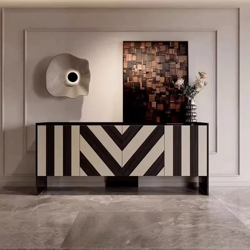 solid wood dining side cabinet, locker, light luxury, high-end sense of entry, door entrance cabinet, decorative cabinet