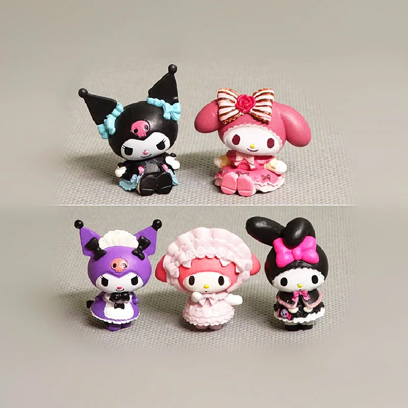 #4 Kuromi Figure Blind Box My Melody Figurine SANRIO Toys Home Decoration Cosplay Maid Kawaii Anime Cute Cartoon Collection