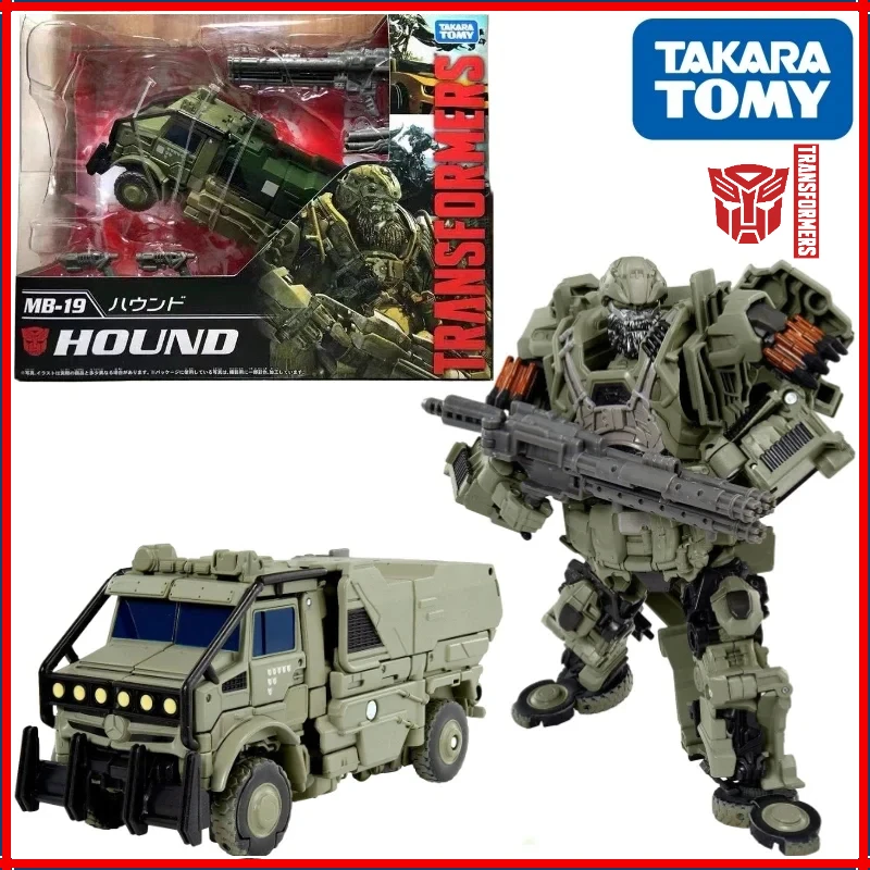 Original Transformers MB Movie Regular Edition MB-19 Hound Figure Model Alloy Anime Action Deformation Robot Car Kid Gift