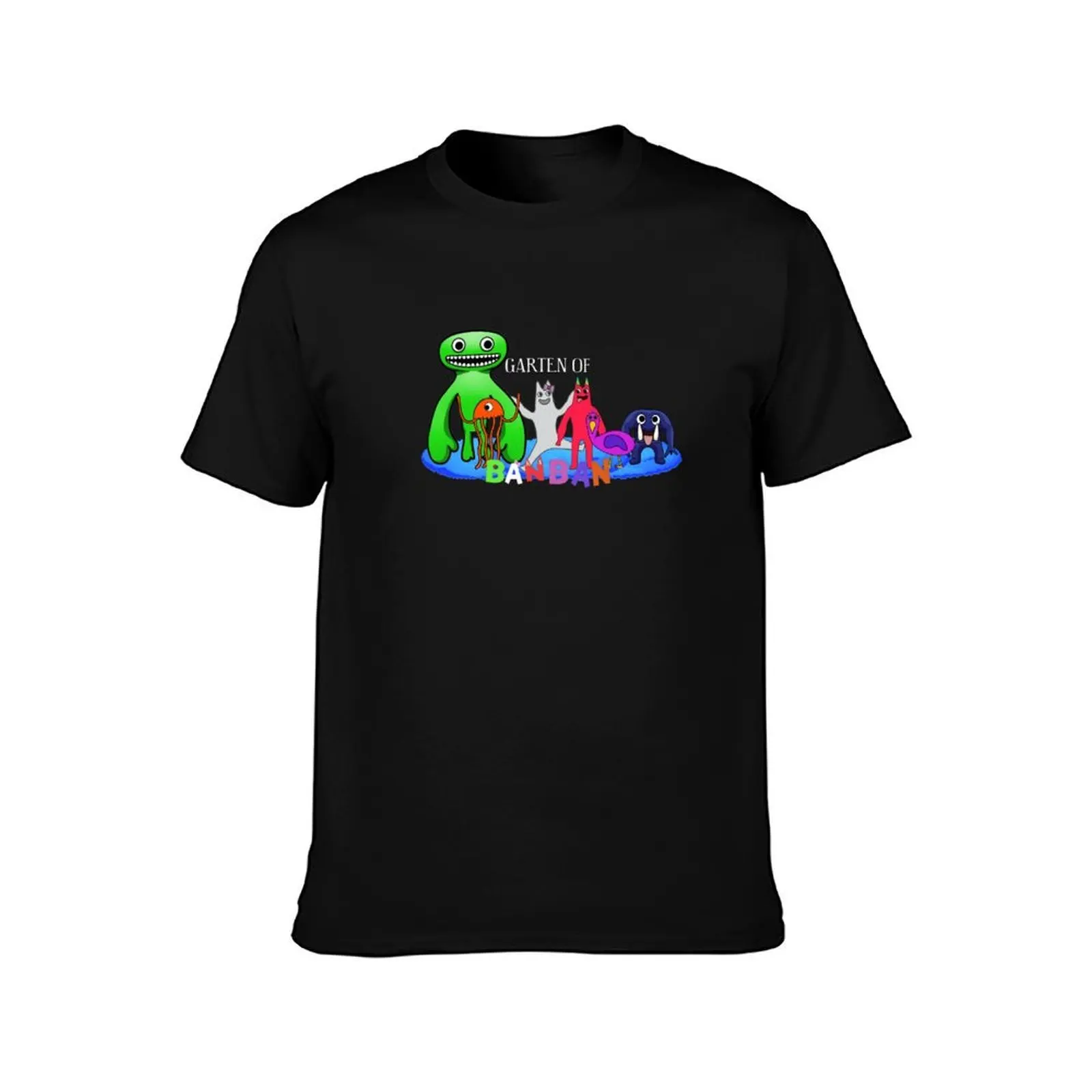 Garten of Banban Monsters Game Artwork T-Shirt, Summer Casual Cotton Tee, Oversized Streetwear Tops, Vintage Graphic Print