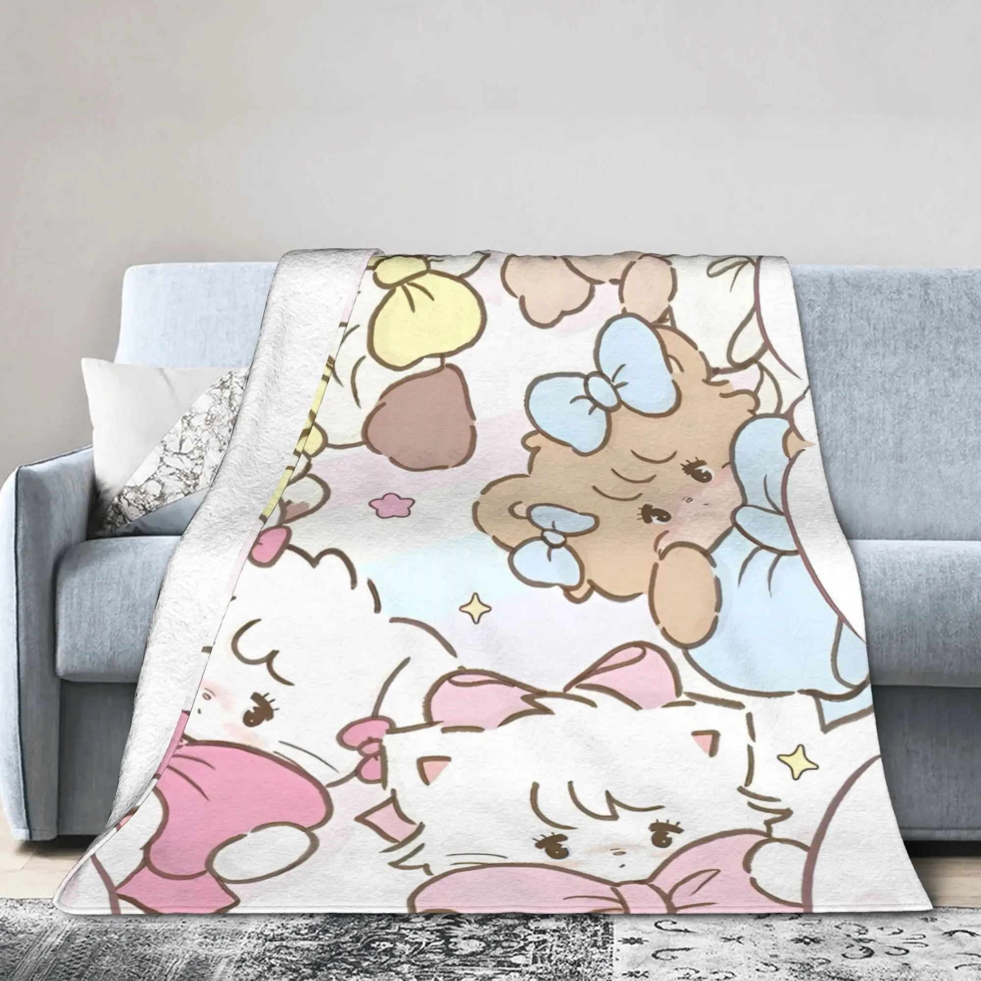 Cute Cartoon   Mikkos Wool Blankets Creative Throw Blanket for Home 125*100cm Rug Piece,