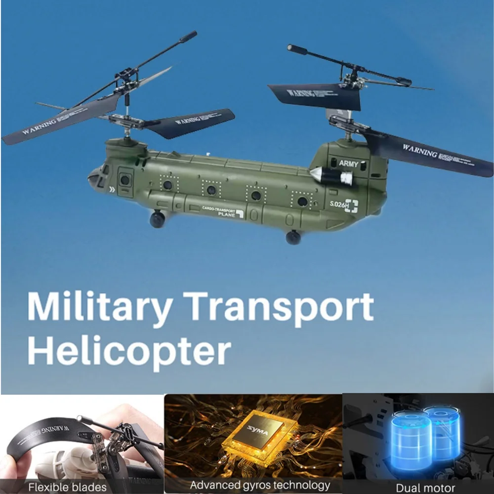 New Ch-47 Chinook Rc Helicopter Model With Dual Rotor Pressure Altitude Holding Sima S026h For Kids Collectors Family Play Toy