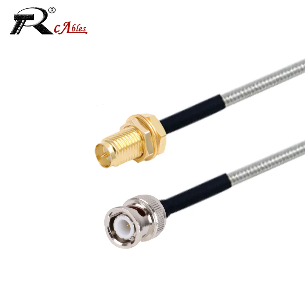 RG402 BNC Male Plug to SMA M/F Semi-Flexible Silver Cable High Frequency Test Cable 50ohm RF Coaxial Pigtail
