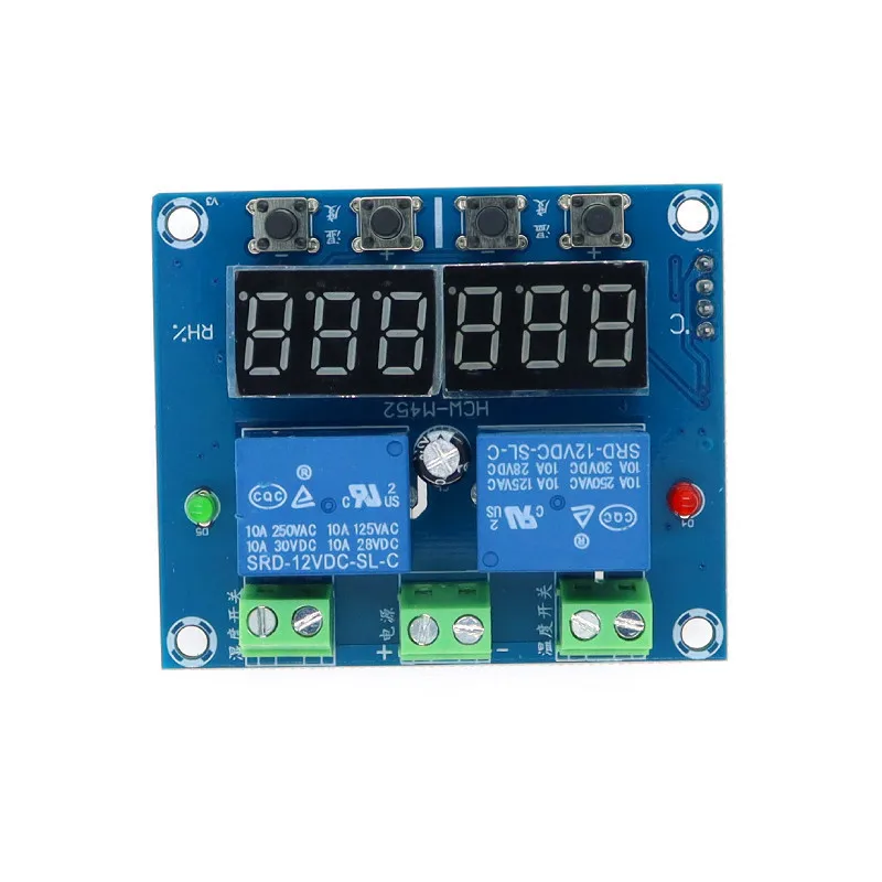 ZFX-M452 DC 12V LED Digital Thermostat Temperature Humidity Control Thermometer Hygrometer Controller Relay Module AM2301 Probe