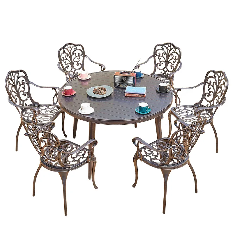 

LMM outdoor table and chair combination, cast aluminum outdoor furniture balcony table and chair