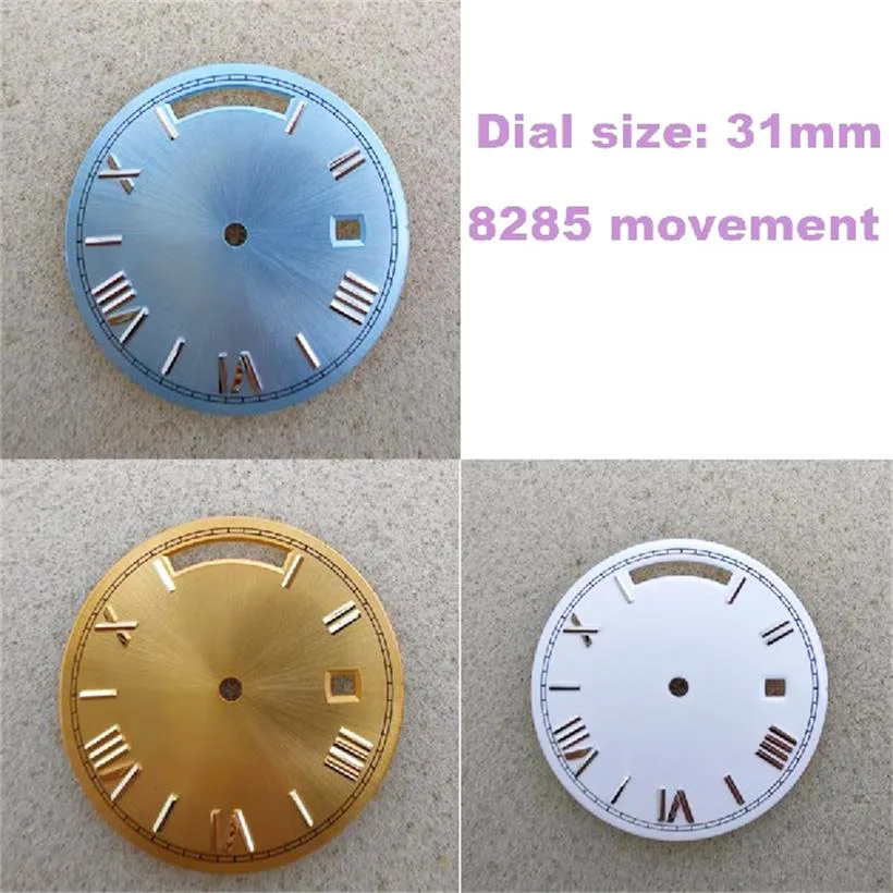 

31mm Roman Watch Dial No Noctilucent Suitable For 8285 Movement White Black Ice Blue Literal Dial Watch Accessories