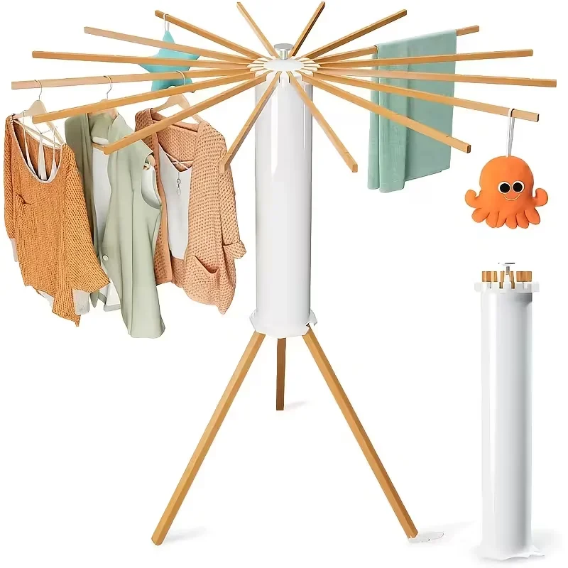 

16-Hook Heavy-Duty Foldable Freestanding drying rack with 3-Tier Space-Saving Design, Portable Laundry Drying Frame for Indoor