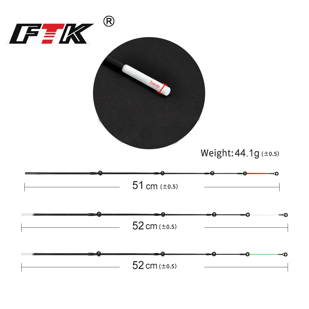 FTK Fiber Glass Top Tip M/L/H 50-120g Feeder carp rod Top Tip Fishing Accessories Fishing Tackle