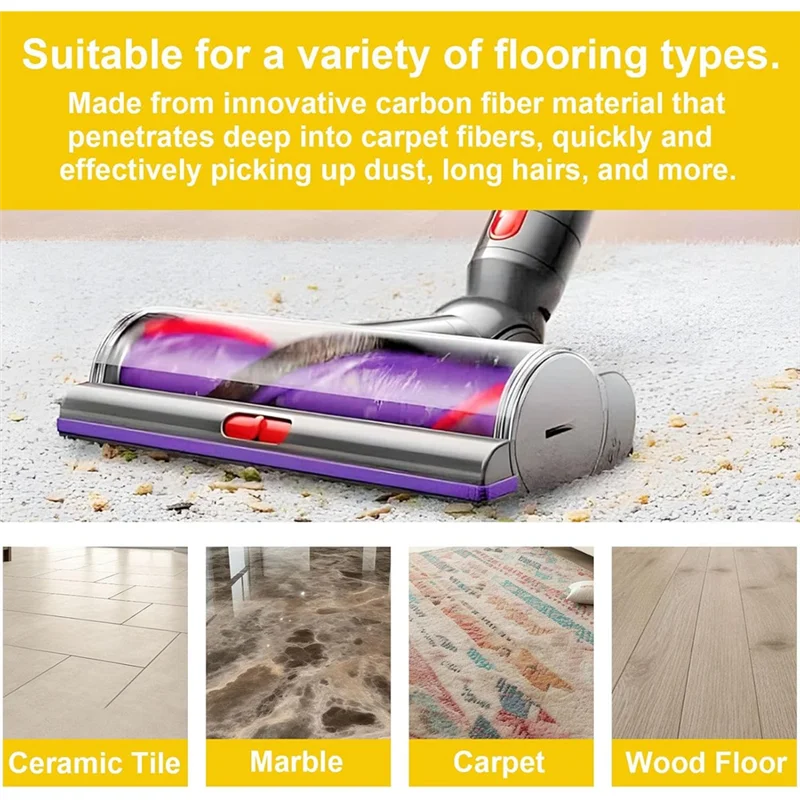 KEOL-Kit spazzola a rullo parti di ricambio per aspirapolvere Dyson V10 SV12 con ruote testa motore a trasmissione diretta da 50 W che tiene