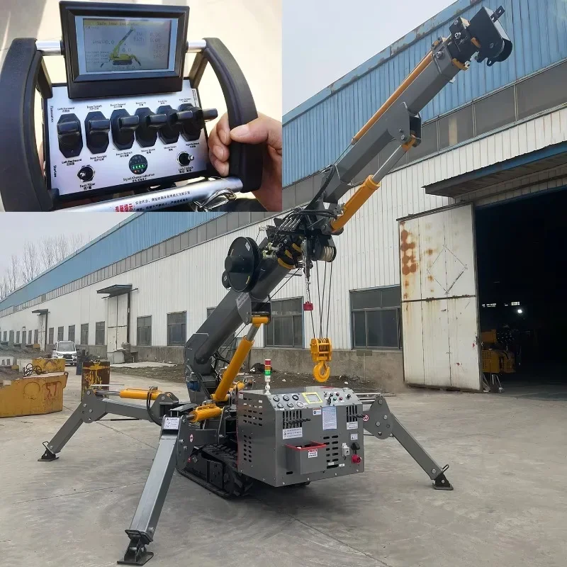 3Ton 12m 17m 20m Mini Mobile Spider Crane Micro Crawler Crane Lift Spider Crane With Long Arm Fly Jib