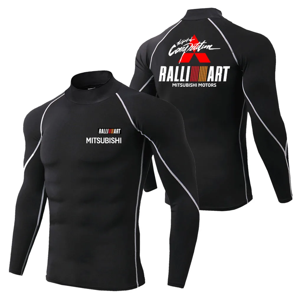 

Men's Mitsubishi Printed Fitness Training Jogging Gym Quick Dry T-Shirt Running T-Shirt Compression Long Sleeve Sportswear