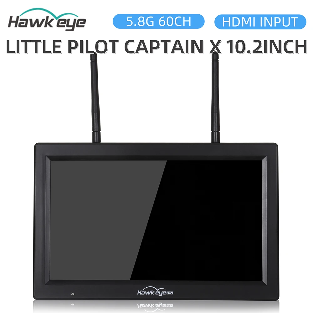 Hawkeye Captain X 10.2 inch 1024×600 DVR 5.8G Dual Receiver 1000 lux FPV Monitor 3S-6S for RC FPV Racing Drone