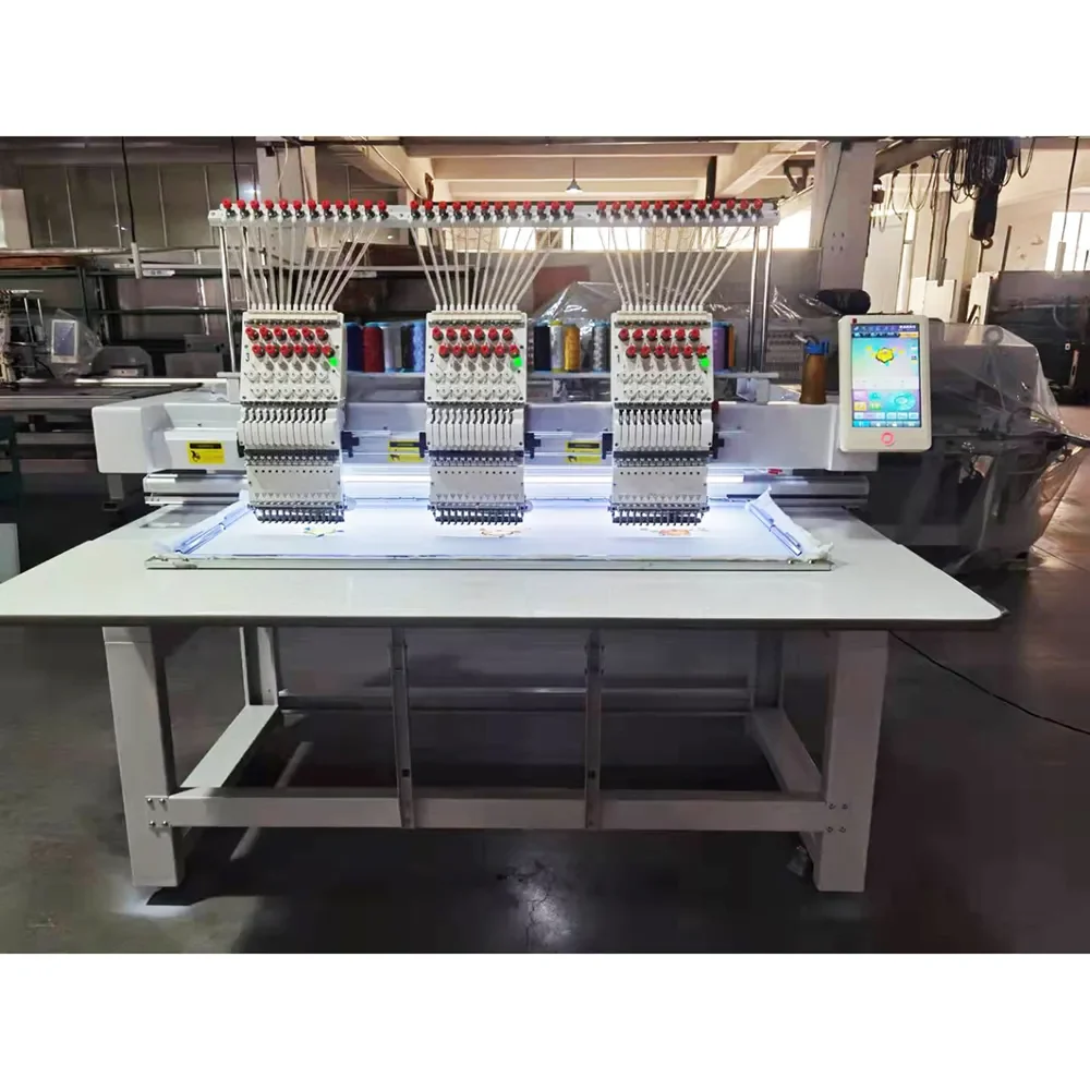 Custom Size Flat Table Multi Needle Computerized Embroidery Machine New Condition with Core Motor Components for Home Use