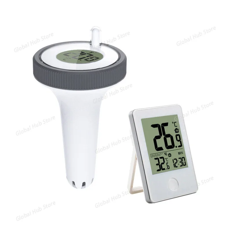 Wireless Floating Thermometer Easy Read Digital Pool Thermometer with Water Temperature Monitor for Swimming Pool Bathtub Pond