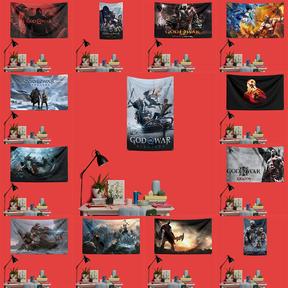 Mythical Warrior Inspired Flag 3x5 FT HD Printing Vivid Color Game Banner for Gaming Room Man Cave Bedroom Wall Decor Fans Gift