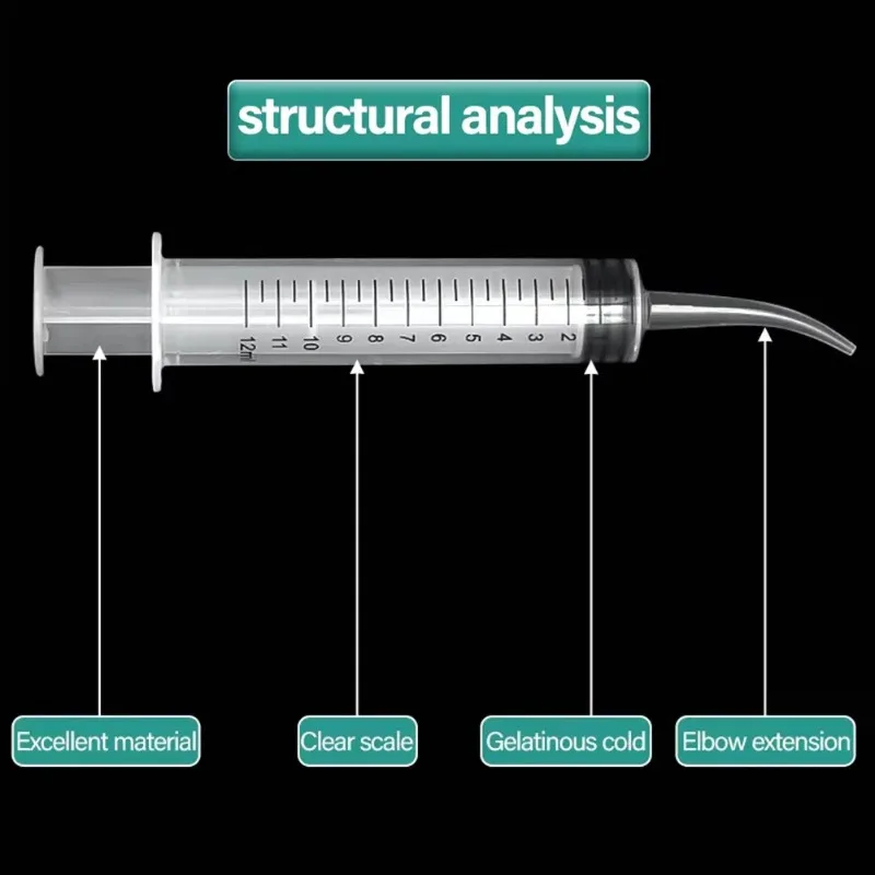 10Pcs Dentistry Periodontal Syringe Disposable Flusher 12ml Needleless Plastic Material for Oral Cavity Liquid Transport Tools
